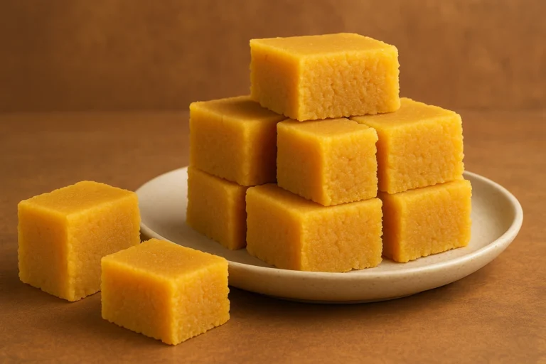 Mysore Pak is soft, golden