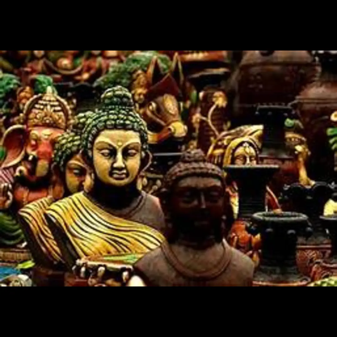 Lord buddah at Shilparamam placed in a religious idol shop at Hyderabad