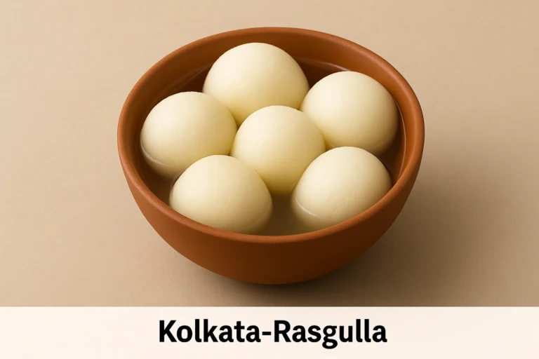 Famous kolkata rasgulla dessert served in a bowl